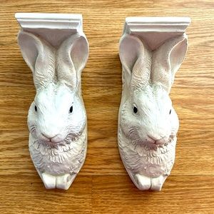 VTG signed Bunny wall sconce set